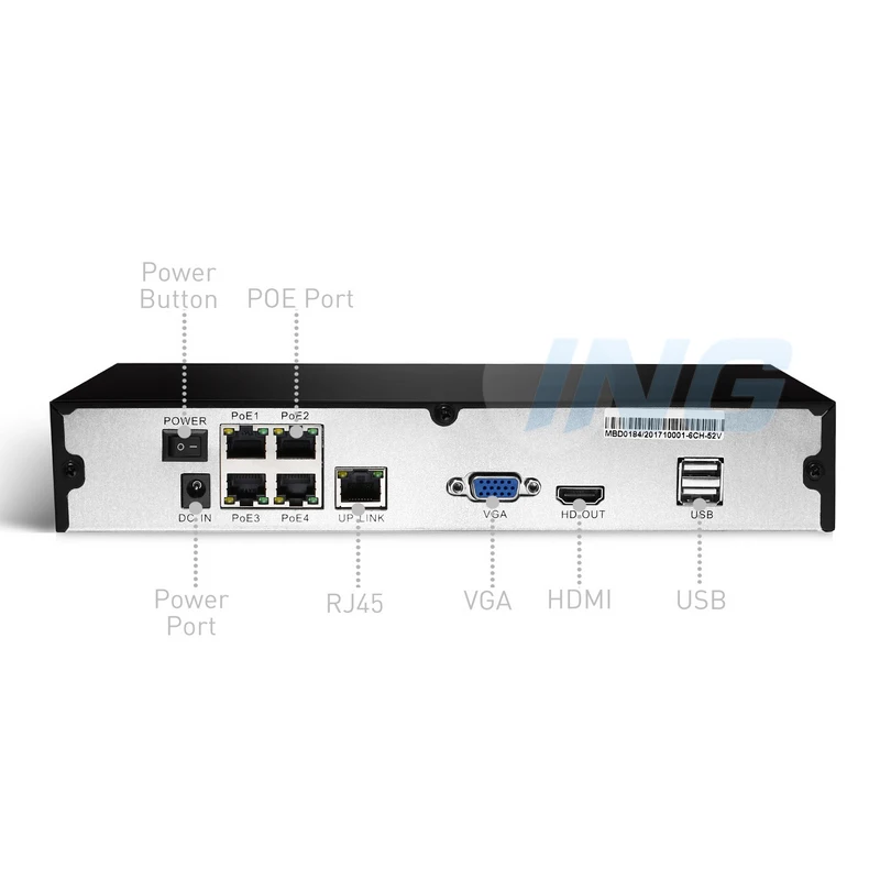 4CH POE 1080P CCTV IP камера система Комплект HD 4 канала NVR шт 1920x1080P 2.0MP Водонепроницаемая