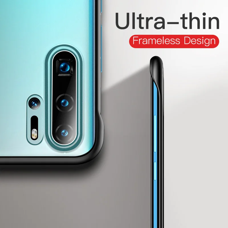 Безрамочный чехол для Huawei P30 Pro прозрачный матовый Силиконовый P20 Mate 20 Honor V20