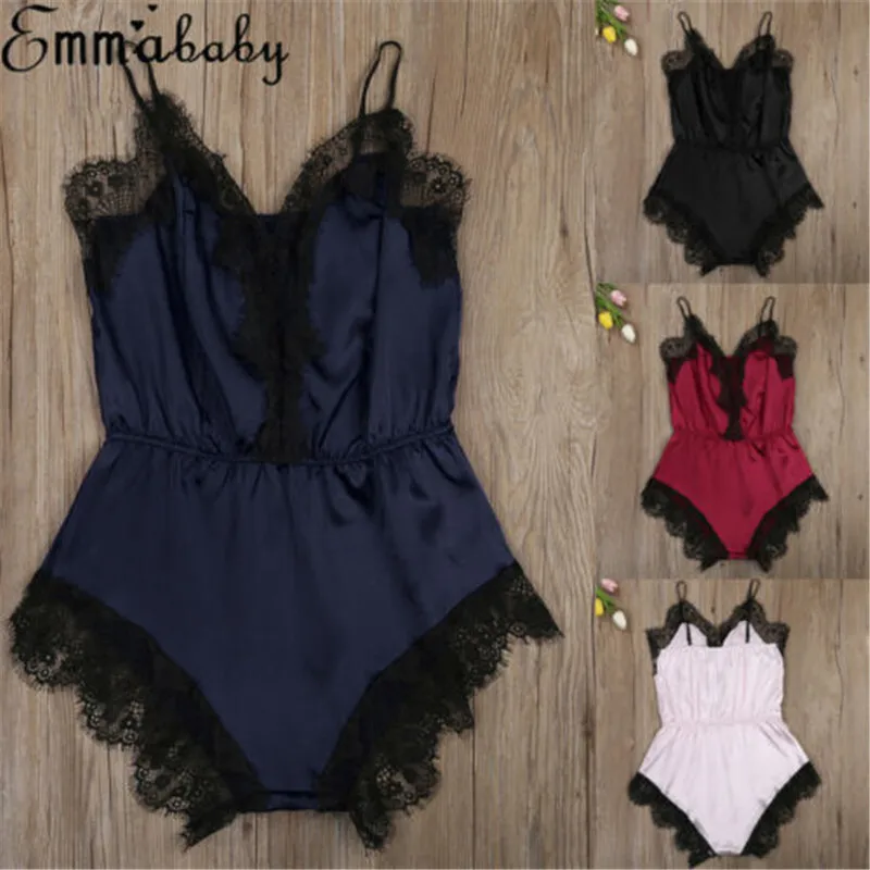 Женские летние пикантные ночное белье Babydoll кружево Пижамный комбинезон Ползунки Лидер продаж Топы корректирующие