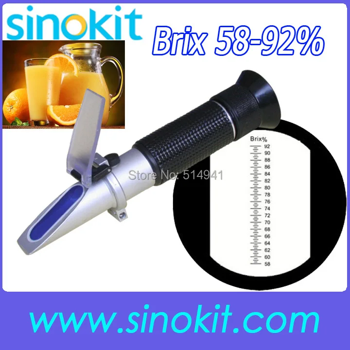 

Free Shipping 58-92% Brix Sugar and Fruit Hand-held Refractometer not with calibration oil RHB-92ATC