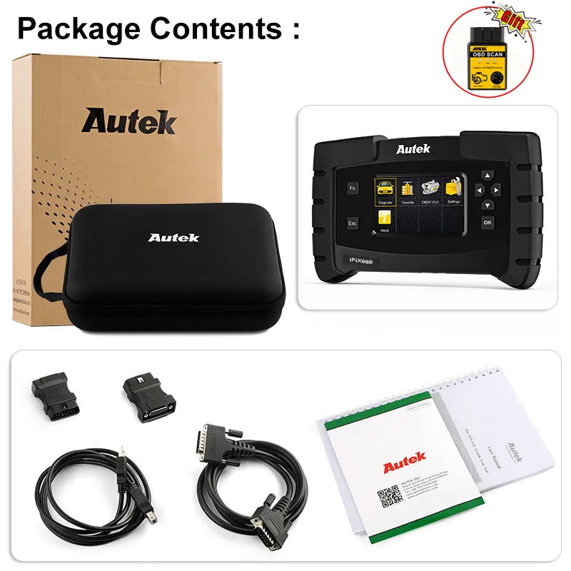 Basic Kit Autek IFIX969 автомобильный диагностический Полный Система Автомобильный сканер подушка безопасности; abs EPB DPF SAS Масляный Сброс диагностический инструмент OBD2 сканер - Цвет: Basic Kit