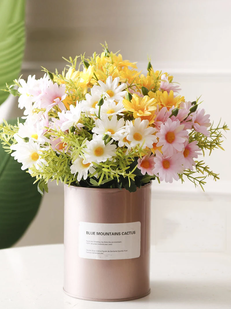 Современная металлическая ваза + набор искусственных цветов украшение Декор для