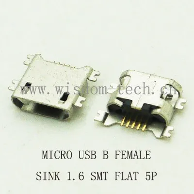 10pcs/lot Btype Micro USB female socket charging port connector phone jack 2.0 sink 1.6 SMT 4FEET FLAT MOUTH | Обустройство дома