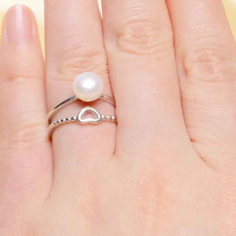 Женское кольцо из серебра пробы с натуральным пресноводным жемчугом 7 8 мм|jewelry
