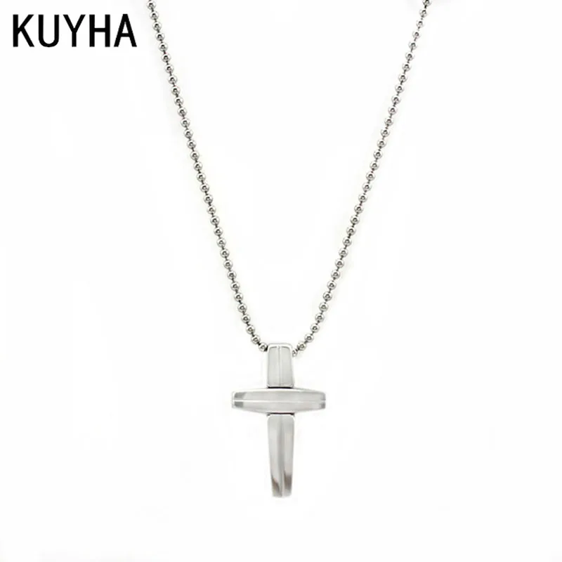 Серебряные ожерелья крест кулон колье Простые Модные Для мужчин Винтаж