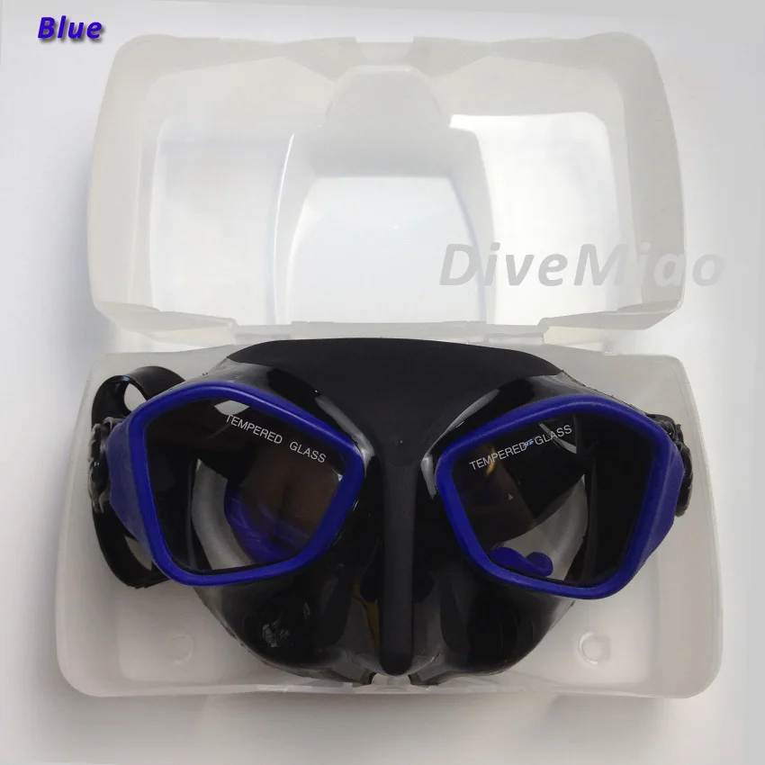 Подводная маска для дайвинга черная подводного плавания с закаленным стеклом