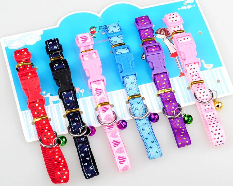 10 шт./лот ошейник для собак и кошек маленьких питомцев с колокольчиком ожерелье