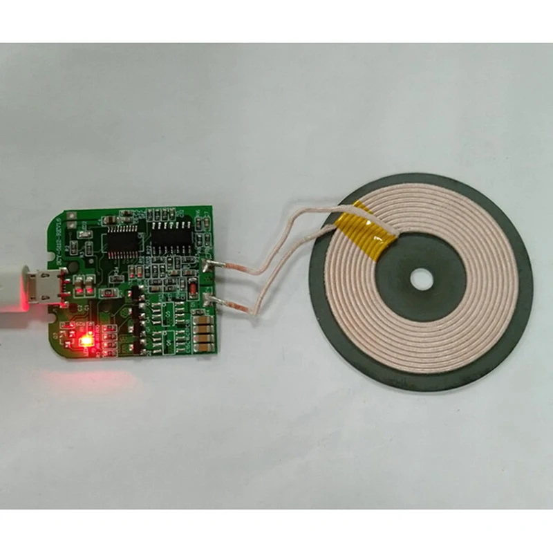 DC 5V Qi Standard Wireless Phone Charger PCBA Circuit Board With Coil Charging Micro USB DIY For Smartphones | Мобильные телефоны и