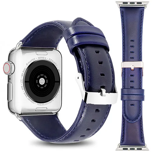 9 Ремешок из натуральной кожи для Apple watch band 42 мм 38 мм iwatch series 4 3 2 1 44 мм 40 мм ремешок для часов браслет ремень аксессуары - Цвет ремешка: 9