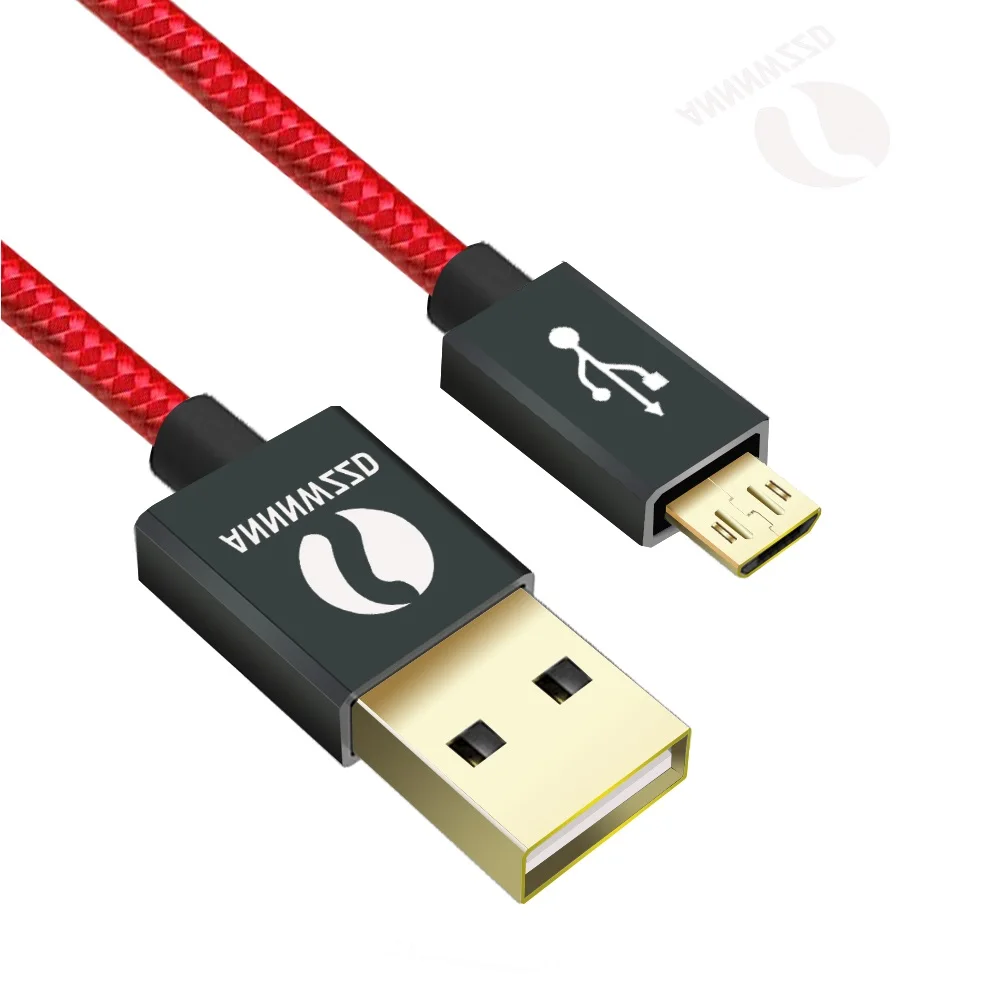 Red Микро USB кабель 1 м 2 а Быстрая зарядка нейлоновая оплетка USB синхронизация данных мобильный телефон Android адаптер для samsung xiaomi Htc LG huawei - Цвет: Red