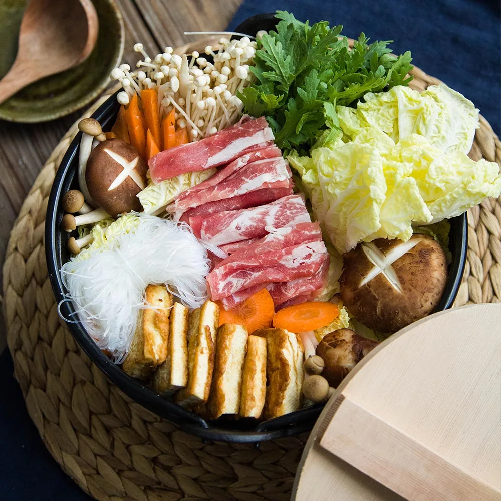Японская традиционная чугунная антипригарная железная кастрюля Sukiyaki с