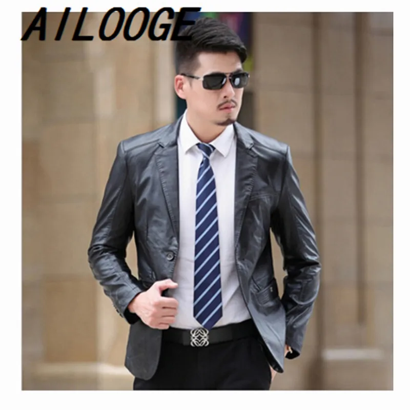 Зимний костюм из овечьей кожи 2016 кожаная куртка мужские Модные кожаные куртки и