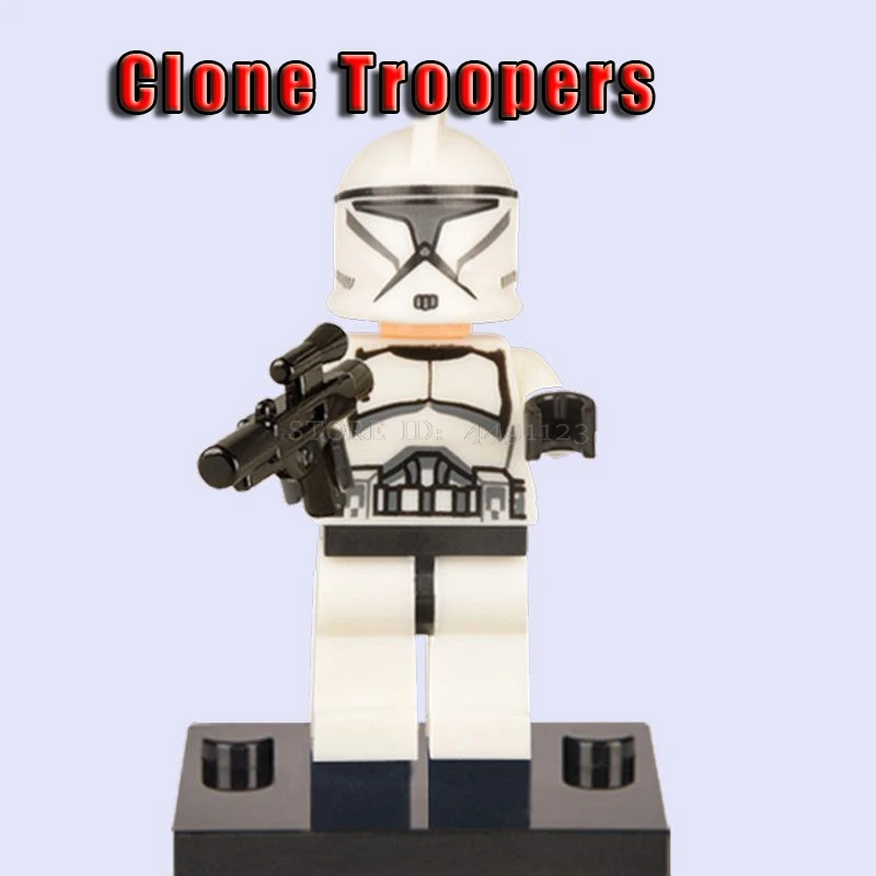 Clone Troopers Кубики на тему фильмов игрушки клонированные солдатики Звездные войны наборы солдат охраны армии Дарт Вейдер Скайуокер Рей R2D2 C3PO Блок Игрушка Звездные войны фигурка - Цвет: Clone Troopers