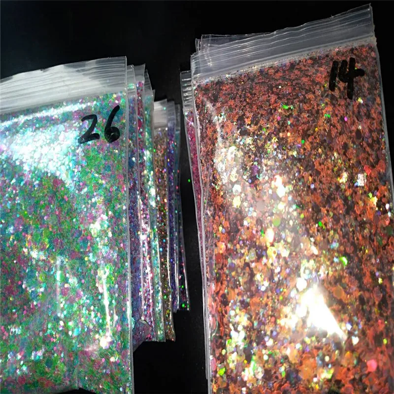 50 г/пакет голографические Блестки для дизайна ногтей (хромовый пигмент не