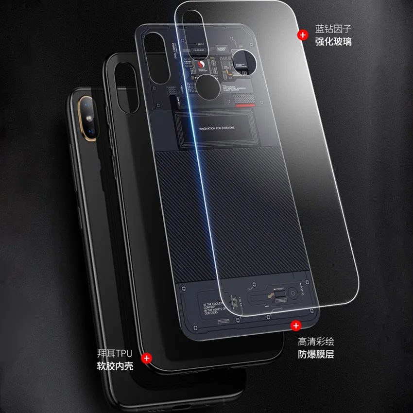 Стеклянный чехол Aixuan для Xiaomi Redmi Note 7 Pro note Силиконовый противоударный из