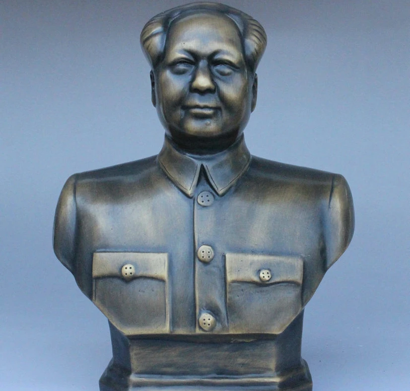 Чин Великого Лидера Чистая Бронзовый Революционер Мао Цзэдун Глава Бюст Статуя