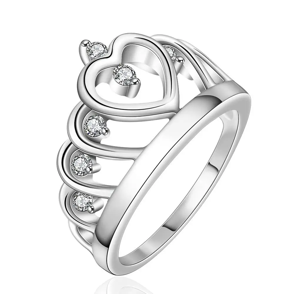 Горячая продажа exo посеребренные Свадебные кольца большая корона anel feminino collier plaron