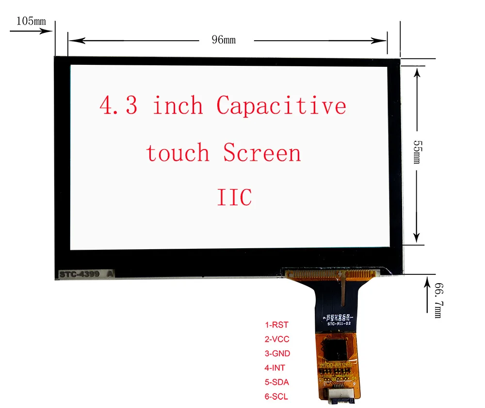 4.3 Inch Автомобильный dvd-навигатор 4,3/5/6,2/6,5/7/8/9/10,1 дюймов Универсальный емкостный сенсорный экран GT911 928 9271 6P 12p - Цвет: 4.3 Inch