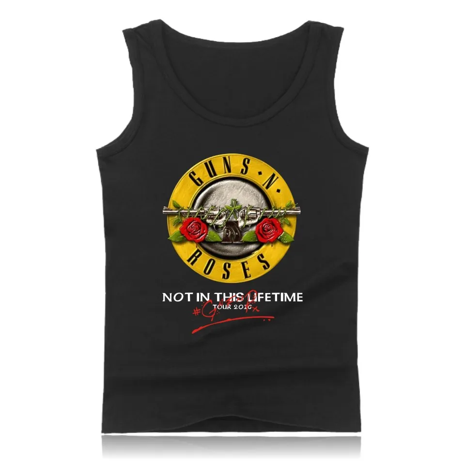 GUNS N ROSES, панковские майки для фитнеса, майка без рукавов, летняя майка, майка для спортзала, Мужская одежда для бодибилдинга, ружья и розы