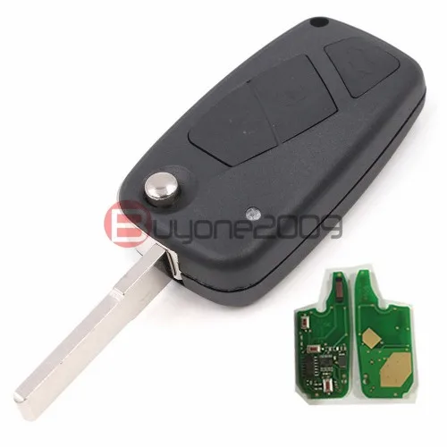 Keyecu флип дистанционный ключ 2 кнопки/3 кнопки 434 МГц PCF7946 чип для Fiat Punto Ducato Stilo, Panda центральный - Количество кнопок: 3 button black
