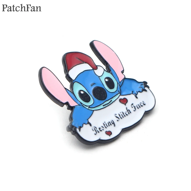 Patchfan ститч цинк галстук мультфильм забавные булавки броши для рюкзака, одежды для мужчин женщин шляпа декоративные значки медали A1654