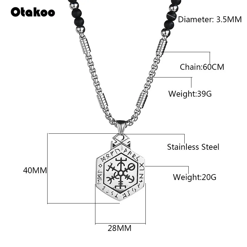 Otakoo Новый дизайн Черная 4 мм каменная бусина с каменной бусинкой мужские Подвески