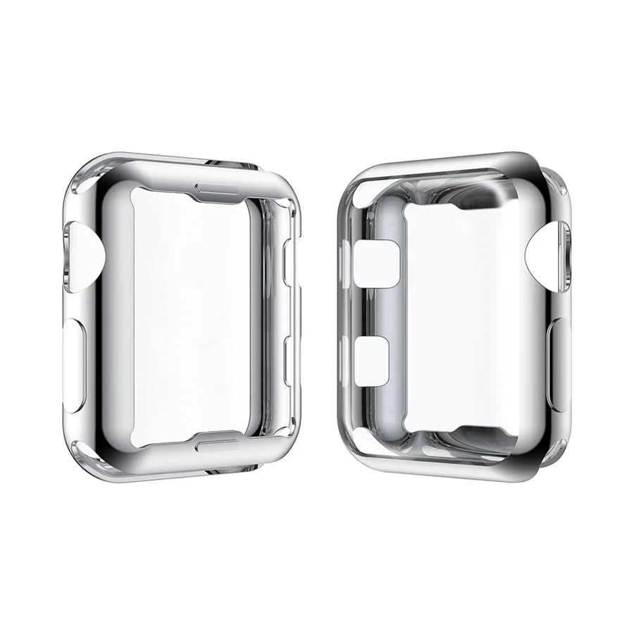 Silver 42mm Полный Чехол для Apple Защитная пленка для часов 42 мм 38 мм мягкий чехол из ТПУ для iWatch Series 3 2 Чехол - Цвет: Silver 42mm