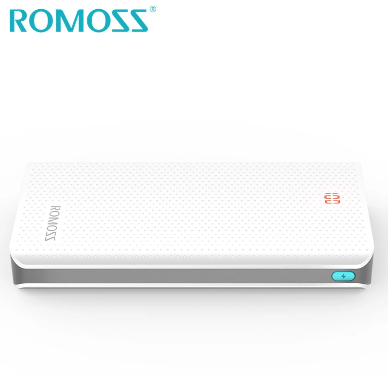 White ROMOSS power bank 20000mAh Sense6 светодиодный резервный аккумулятор 18650 power Bank Box Внешнее зарядное устройство для телефона со скрытым светодиодный - Цвет: White