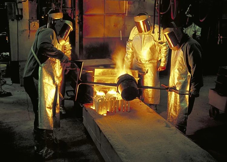 Высокотемпературные огнестойкие перчатки 932F толстые с пятью пальцами