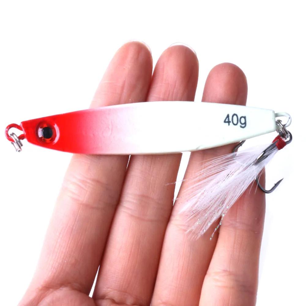 

YUZI 7PCS 40G Jigging Lure Pesca Metal Sequins Lures Bait Jigs Saltwater Road Sub lure fishing Sizzling bait FISHING HOOK