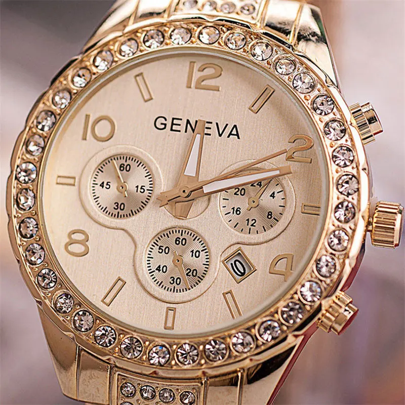 Modnen Для мужчин деловые наручные часы Роскошные Алмаз Watchbrand s Нержавеющая сталь