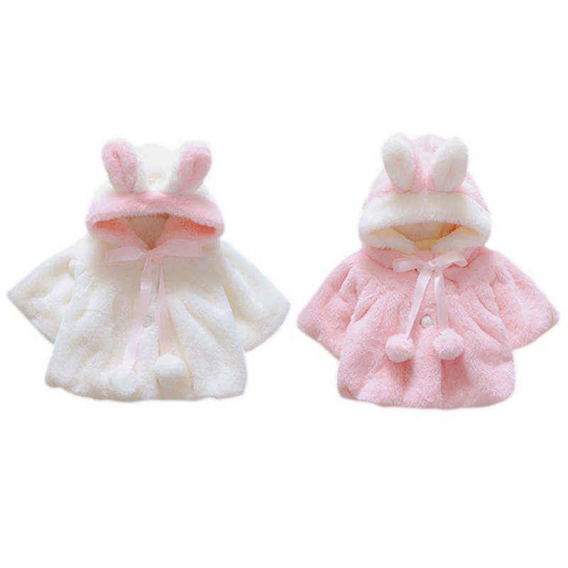

Winter Baby Girls Clothes Faux Fur Fleece Wool & Blends Coat Pageant Warm Jacket Xmas Snowsuit Baby Hooded Outerwear