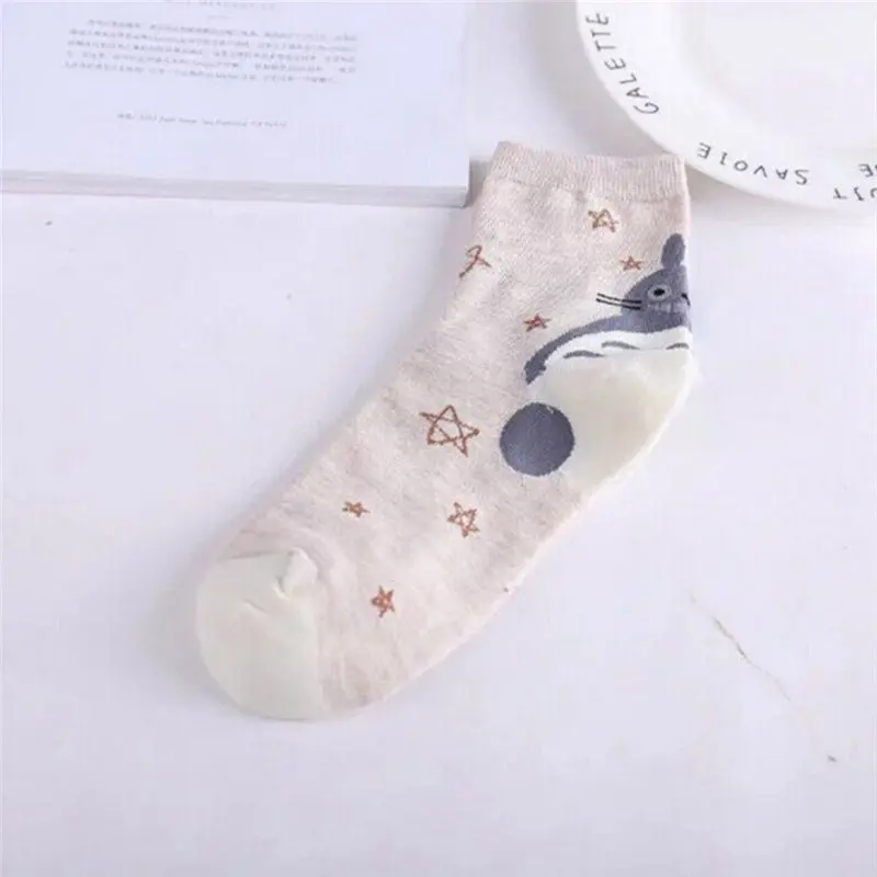 Kawaii Для женщин носки Harajuku из хлопка Одежда для новорожденных с изображением животных; носки до лодыжки Повседневное для девочек Теплые мягкие смешные носки унисекс, рождественский подарок - Цвет: Бежевый