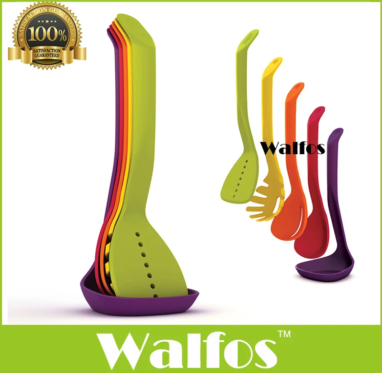 WALFOS термостойкая нейлоновая кухонная утварь набор-антипригарная кухонная нейлоновая посуда набор-Кухонная лопатка щелевая ложка суповый половник