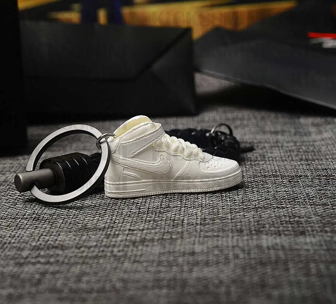 DIY Джордан Ретро OG Air Force 1 высокий белый 3D брелок в виде кроссовка сумка коробка Подвеска для пары Кукла аксессуар