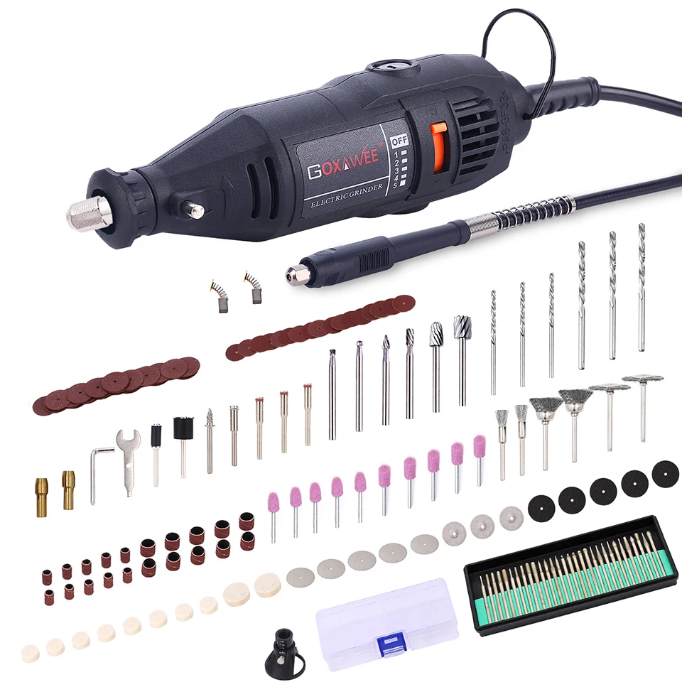 

GOXAWEE Electric Mini Hand Drill Rotary Tools Metal Wood Engraver Grinder Polishing Machine For Dremel 4000 Power Tools