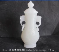 9 65 inch elaborate 100 of afghanistan white jade carved by hand flower dragon vase