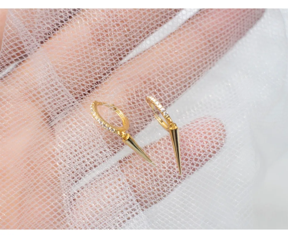 Серьги из стерлингового серебра S925, циркониевые треугольные серьги с кисточками, серьги из кости, серьги с геометрическим узором для мужчин, женщин, мальчиков и девочек, серебряные серьги jewe