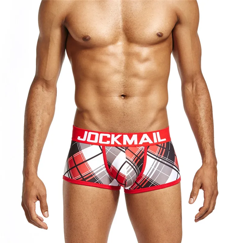 Бренд JOCKMAIL, мужские боксеры с принтом, сексуальное мужское нижнее белье, мужское нижнее белье, мужские трусы, шорты, u-образное Выпуклое нижнее белье