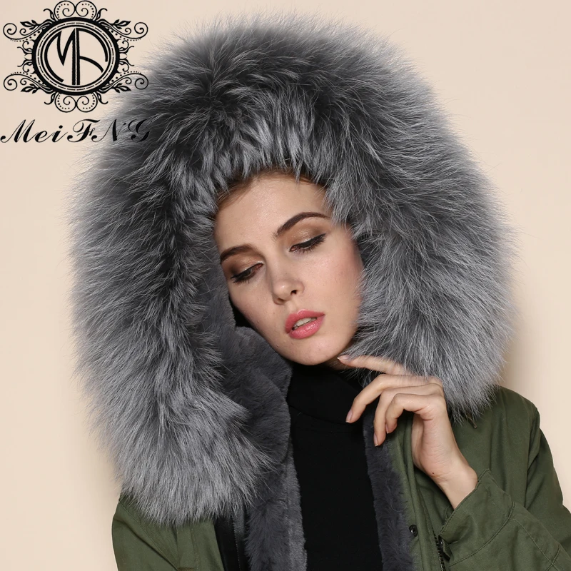 Элегантный дизайн серая длинная куртка пальто со съемным воротником и капюшоном