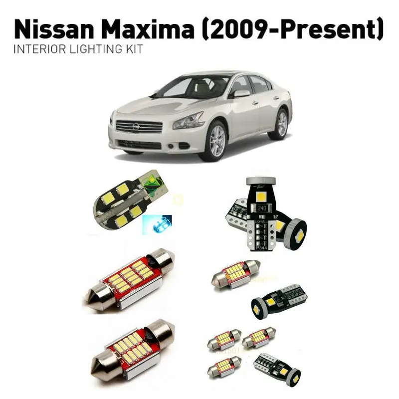Светодиодные интерьерные огни для Nissan maxima 2009 + 18 шт. светодиодные лампы