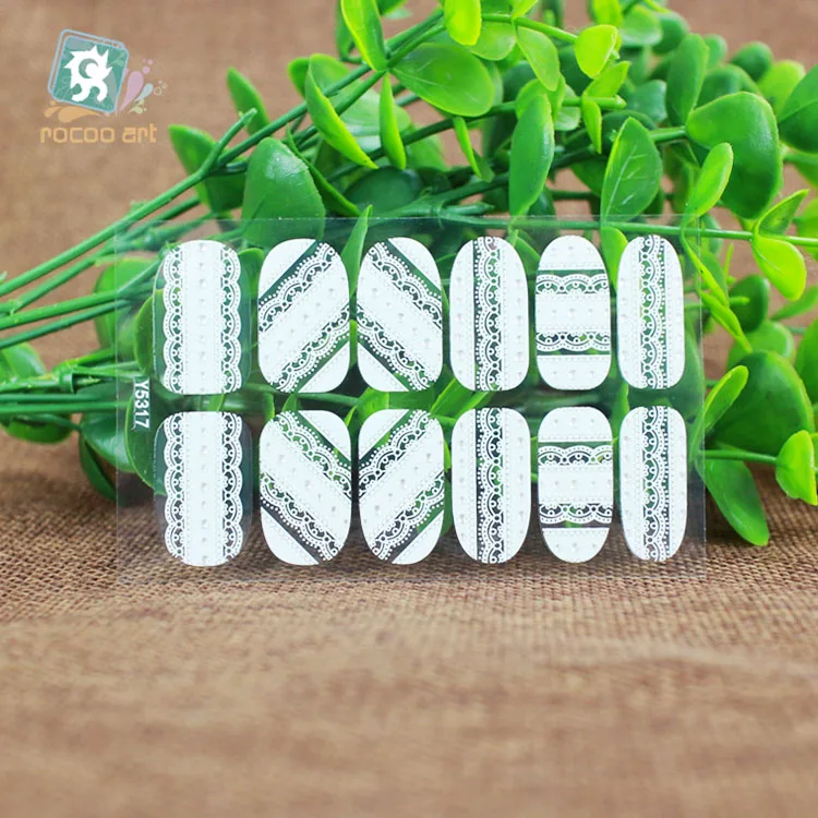 Y5317 Rocooart Y5312-5335, ультратонкие прозрачные наклейки для французского дизайна ногтей, кружевные наклейки для дизайна ногтей, белые цветы, декоративные наклейки для ногтей - Цвет: Y5317