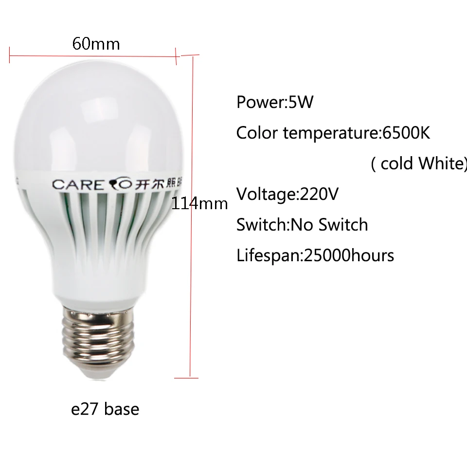 Care LED Voice/Sound Sensor Lamp Bulb Smart 5W E27 6500K Sound and Light Control Bulbs for Hallway/Staircase | Освещение