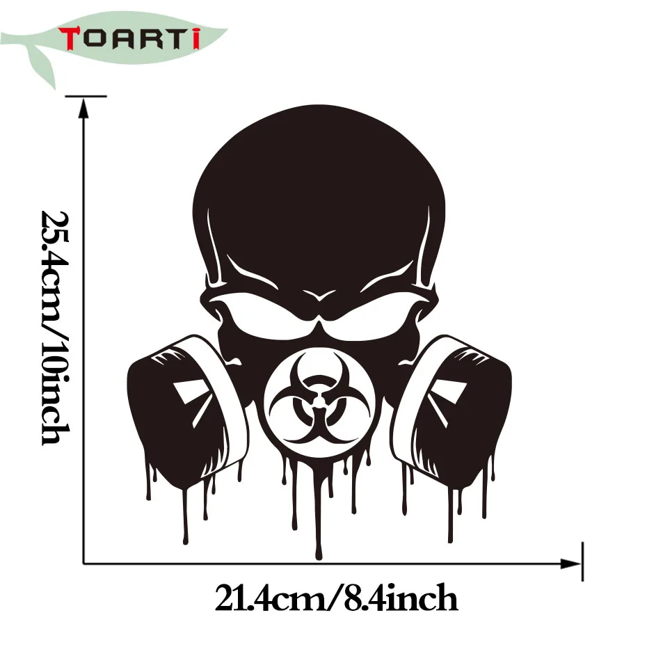 КАПЕЛЬНАЯ биоопасность череп респиратор забавная Виниловая Наклейка на окно