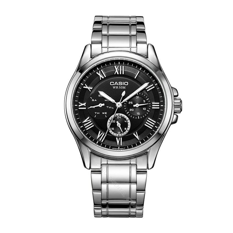 CASIO Часы Для мужчин S Роскошные модные Повседневное часы Для Мужчин's Повседневные часы платье Наручные часы Сталь кварц-часы Reloj MTP-E301L-1B