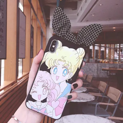 As shown in Redmi note 7 pro милый 3D чехол для телефона с бантом Сейлор Мун для Xiaomi 8/8se/mi9/9se/redmi note 6/redmi 7 задняя крышка с кроличьими ушками - Цвет: As shown in