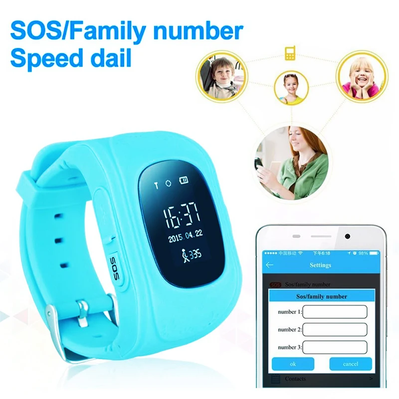 Chigu Q50 GPS Tracker Child Smart Watch SOS Call Monitoring Positioning OLED Screen Kids For IOS Android | Электроника