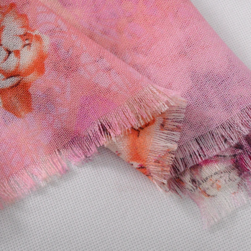 Китайский пион [BYSIFA] синие и розовые шерстяные шарфы Пашмина женские модные