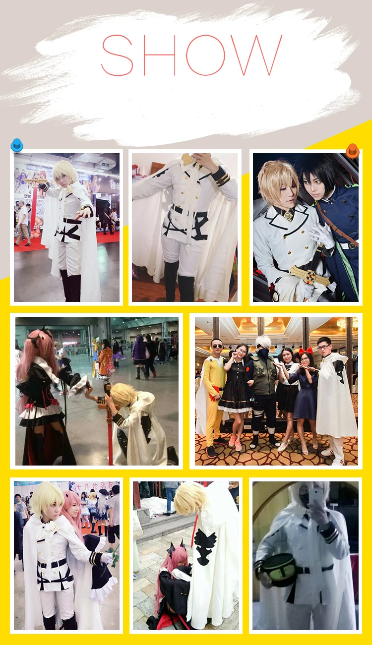 Аниме Серафим конца Микаэла Hyakuya Косплей Костюм Owari no Seraph костюмы с париком для мужчин