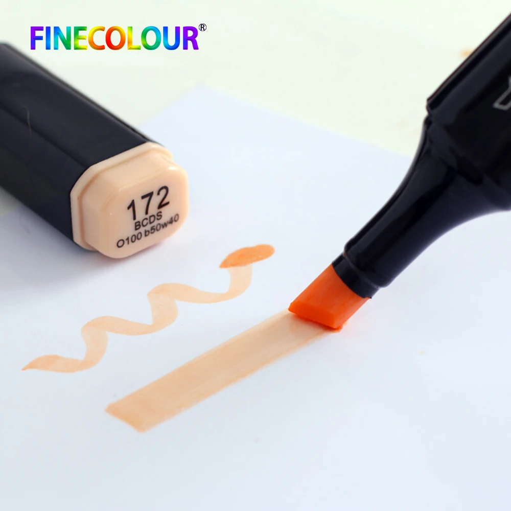 12/24/36 Finecolour кожи Цвет комплект мягкой щеткой профессиональный фломастеры для рисования манга мода дизайн c чернилами на спиртовой основе EF102